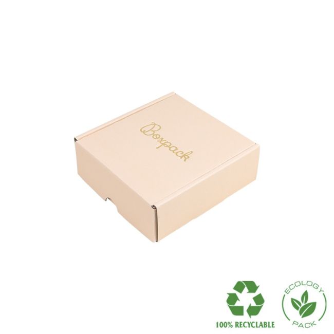 Cajas de envió ecomerce color rosa cuarzo personalizables 130x130x45 mm CE-130-RC
