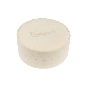 Caja redonda multiusos beige para joyas bisutería y joyería 100øx40 mm PR-3-BG