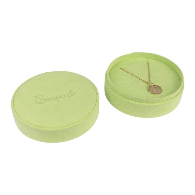 Caja redonda multiusos verde para joyas bisutería y joyería 100øx40 mm PR-3-VE