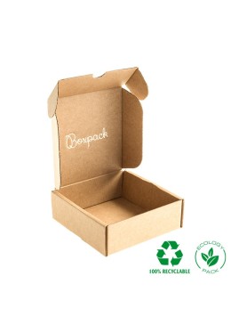 Cajas de envió ecomerce color kraft personalizables 130x130x45 mm CE-130-K