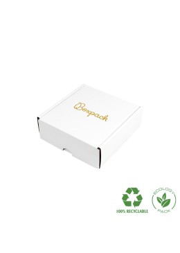 Cajas de envió ecomerce color blanca personalizables 130x130x45 mm CE-130-BM