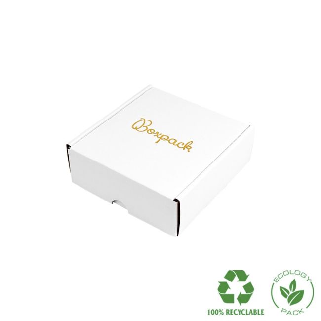 Boîtes d’expédition e-commerce personnalisables, blanches 130 x 130 x 45 mm CE-130-BM