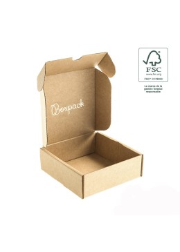 Cajas de envió FSC® ecomerce color kraft personalizables 130x130x45 mm FCE-130-K