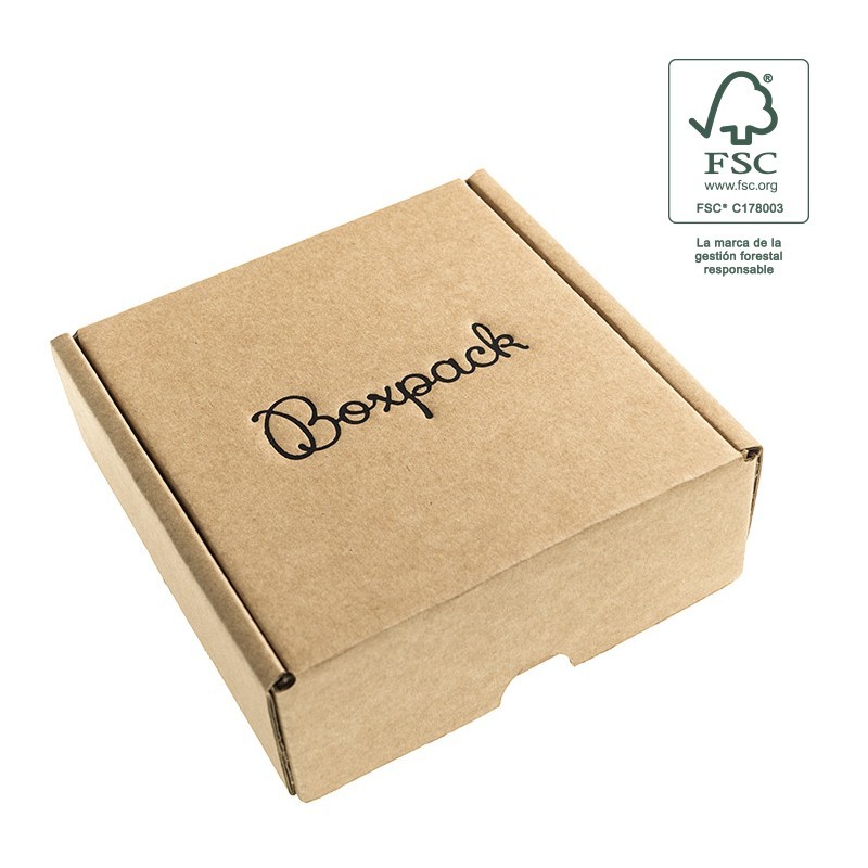 Cajas de envió FSC® ecomerce color kraft personalizables 130x130x45 mm FCE-130-K