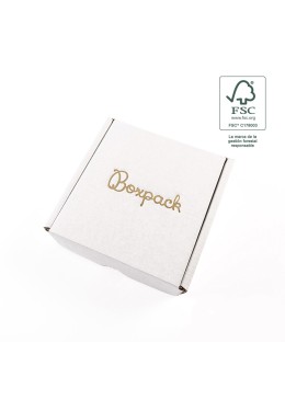 Cajas de envió FSC® ecomerce blanca personalizables 130x130x45 mm FCE-130-B