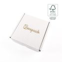 Cajas de envió FSC® ecomerce blanca personalizables 130x130x45 mm FCE-130-B
