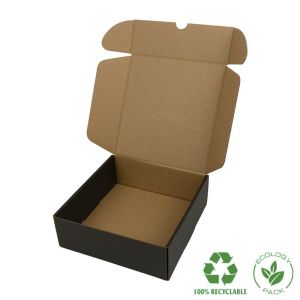 Cajas de envió ecomerce color negro personalizables 175x175x60 mm CE-175-N