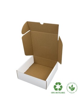 Cajas de envió ecomerce color blanca personalizables 175x175x60 mm CE-175-BM