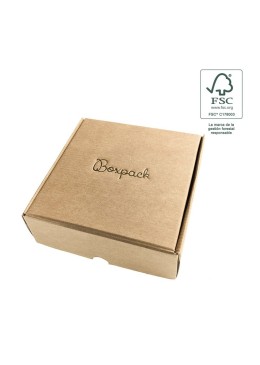 Cajas de envió FSC® ecomerce color kraft personalizables 175x175x60 mm FCE-175-K