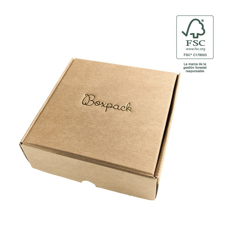 Cajas de envió FSC® ecomerce color kraft personalizables 175x175x60 mm FCE-175-K