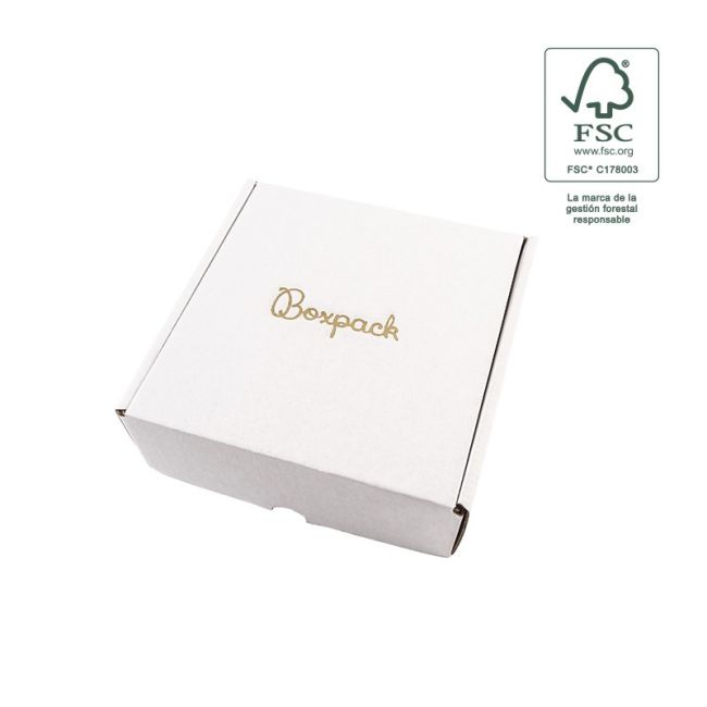 Cajas de envió FSC® ecomerce blanca personalizables 175x175x60 mm FCE-175-B