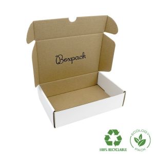 Cajas de envió ecomerce color blanca personalizables 183x116x44 mm CE-183-BM