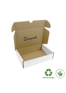 Cajas de envió ecomerce color blanca personalizables 183x116x44 mm CE-183-BM