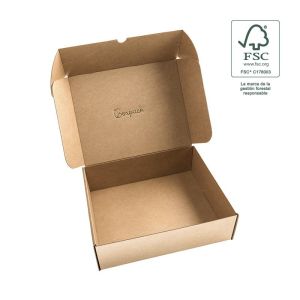 Customizable FSC® e-commerce shipping boxes, kraft 260 x 210 x 80 mm FCE-260-K