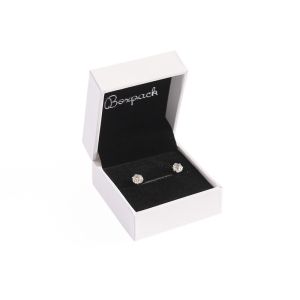 Leatherette earring box, white 46 x 52 x 30 mm FR-1-P-N