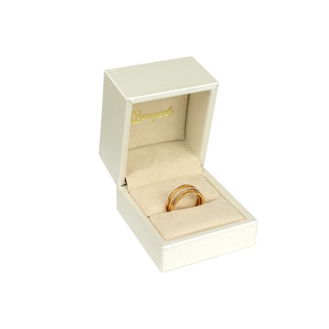 Ring box with slot insert, off-white 62 x 67 x 56 mm WD-1-S