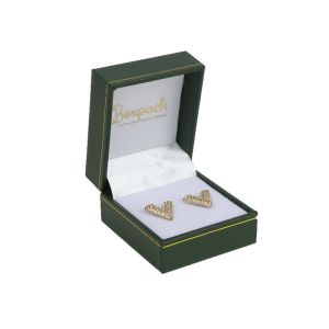Estuche polipiel verde para pendientes 47x53x30 mm. J-07-VE