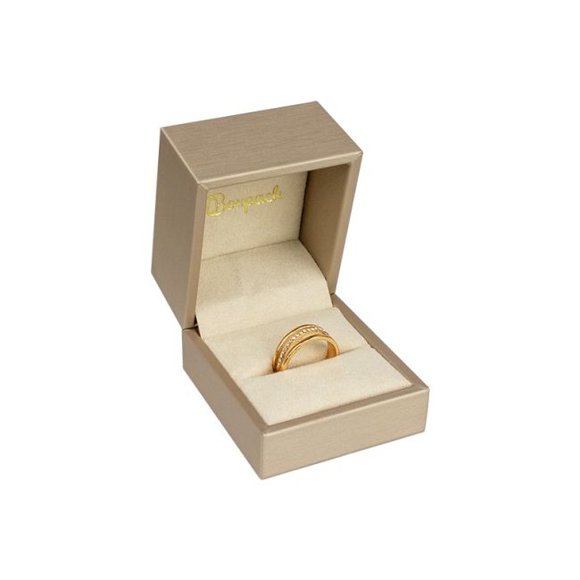 ESTUCHE PARA ANILLO LABIOS COLOR CHAMPAGNE 62x67x56 Mm. MT-1-S