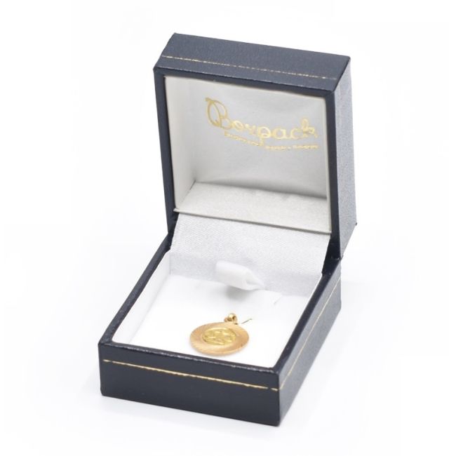 Estuche polipiel azul para colgante 47x53x30 mm. J-07-C