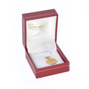 Estuche polipiel rojo para colgante 47x53x30 mm. J-07-C-R