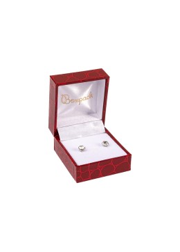 Estuche para pendientes de joyería bisutería 47x52x31mm rojo CR-1-P