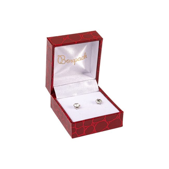Estuche para pendientes de joyería bisutería 47x52x31mm rojo CR-1-P