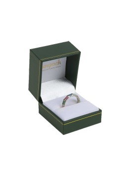 Estuche polipiel verde para anillo 47x53x40 mm. J-06-S-VE