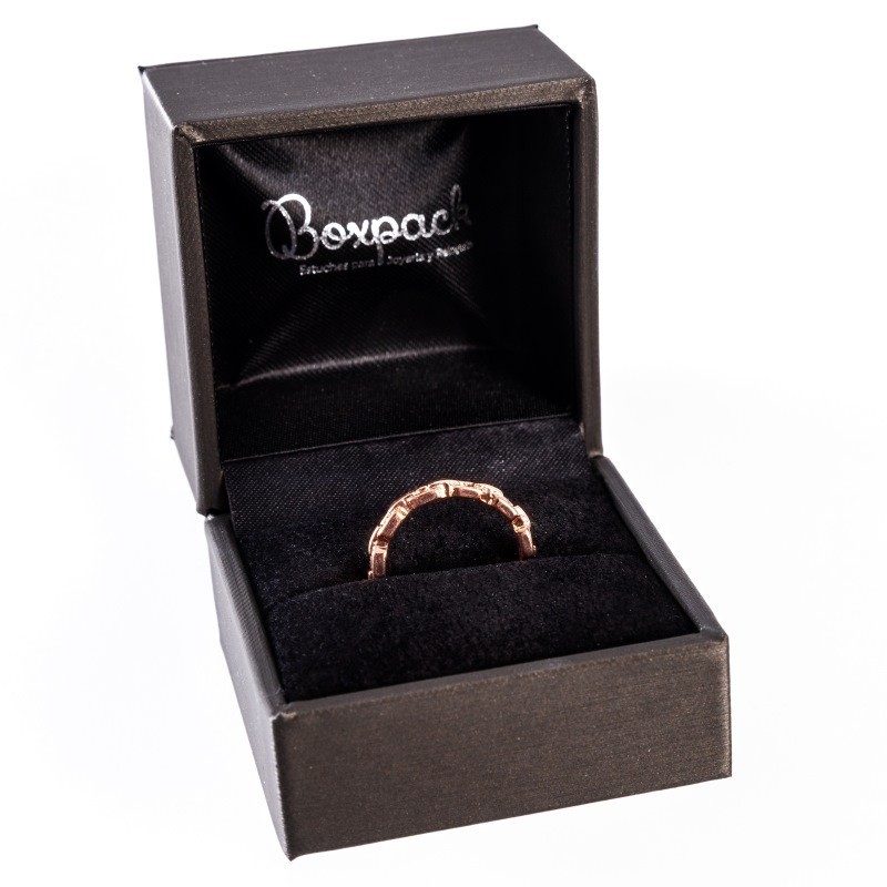 Estuche para anillo forrado en polipiel gris 50x56x54 mm S-16-S