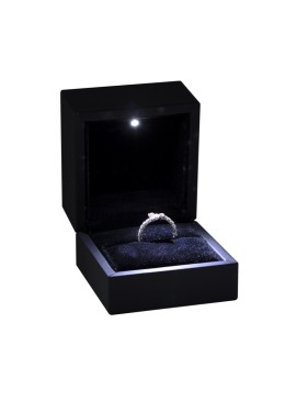 Estuche con led para anillo negro 60x65x50 mm LE-11-S