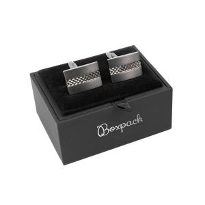 Cufflink box, black with black insert 70 x 53 x 30 mm GM-1-N-N