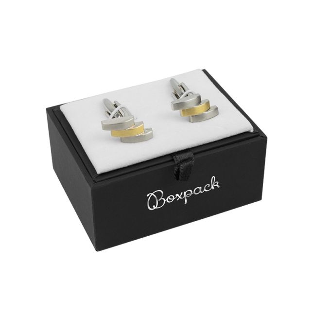Cufflink box, black with white insert 70 x 53 x 30 mm GM-1-N-B
