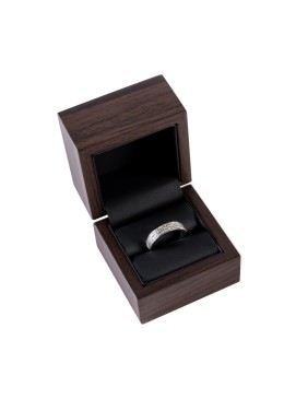 Estuche de madera para anillo color nogal 60x60x50 mm CU-1-M