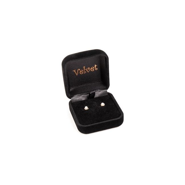 Flocked earring box, black 54 x 59 x 35 mm V-2-P