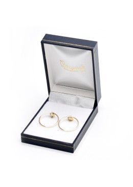 Estuche polipiel azul para pendientes 60x76x30 mm. J-04-P-A