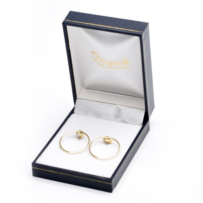 Estuche polipiel azul para pendientes 60x76x30 mm. J-04-P-A