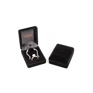 Gevlokt sieradendoosje voor hanger, zwart 61 x 78 x 31 mm V-3-J