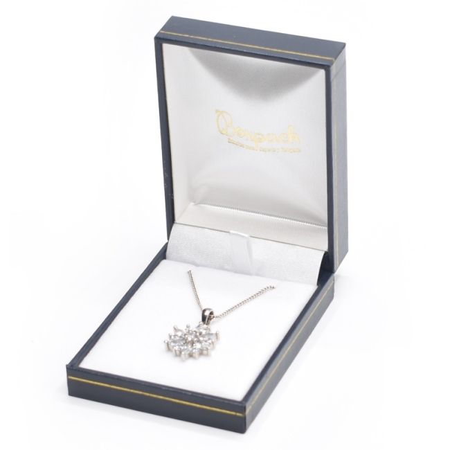 Estuche polipiel azul para colgante 60x76x30 mm. J-04-C-A