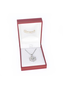 Estuche polipiel rojo para colgante 60x76x30 mm. J-04-C-R