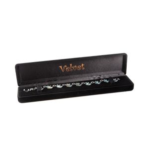 Estuche flocado negro para pulsera 220x51x28 mm. V-4-PE