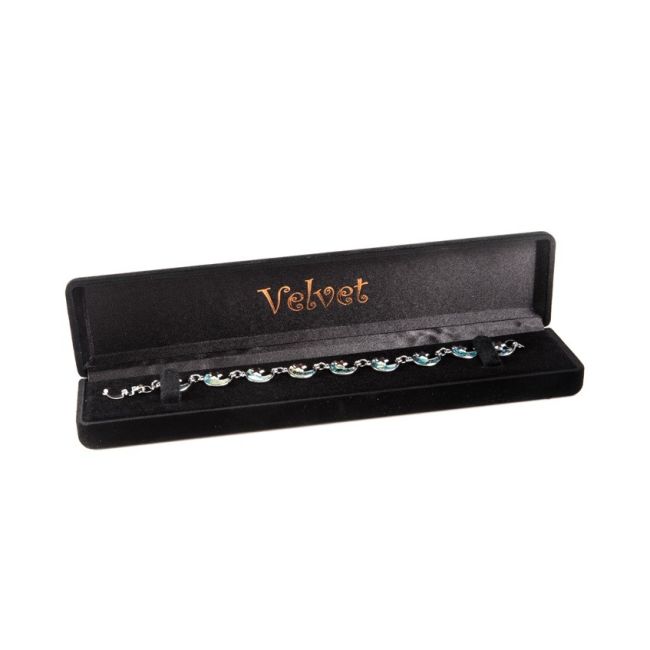 Estuche flocado negro para pulsera 220x51x28 mm. V-4-PE