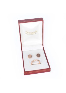 Estuche polipiel rojo para conjunto 60x76x30 mm. J-04-J-R