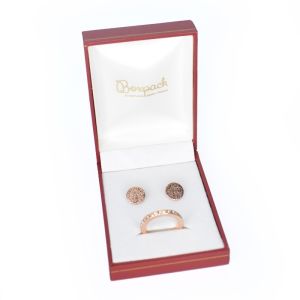 Estuche polipiel rojo para conjunto 60x76x30 mm. J-04-J-R
