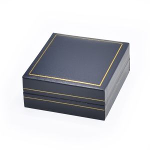 Écrin en simili-cuir bleu pour boutons de manchette 66 x 71 x 36 mm J-08-G-A