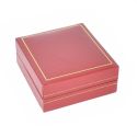 Kunstleren doosje voor manchetknopen, rood 66 x 71 x 36 mm J-08-G-R
