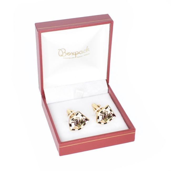 Estuche polipiel rojo para gemelos 66x71x36 mm.  J-08-G-R