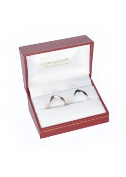 Estuche polipiel rojo para alianzas 74x48x40 mm.  J-05-A-R