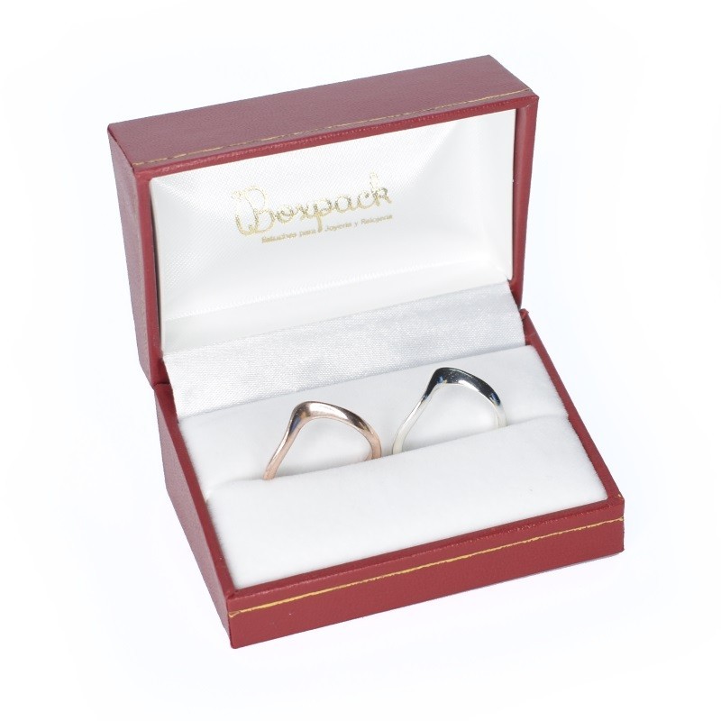 Estuche polipiel rojo para alianzas 74x48x40 mm.  J-05-A-R