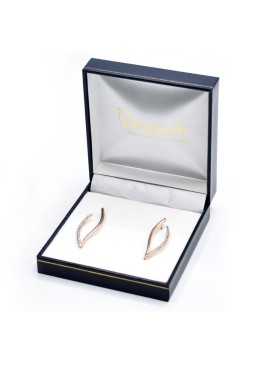 Estuche polipiel azul para pendientes 87x91x30 mm. J-09-P-A