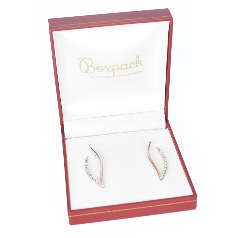 Estuche polipiel rojo para pendientes 87x91x30 mm. J-09-P-R