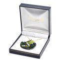 Leatherette pendant box, blue 87 x 91 x 30 mm J-09-C-A
